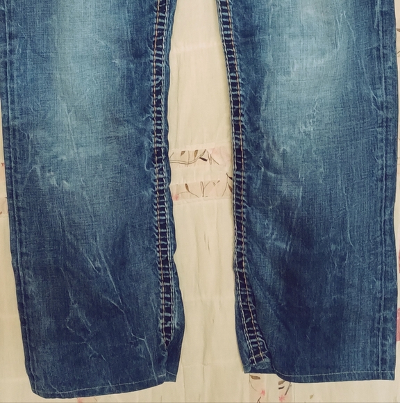 Men's NWT Silver 7 Camp David distressed blue jeans 38/30.5 - Picture 5 of 16